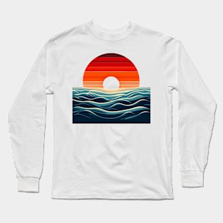 Abstract Ocean Sunset Long Sleeve T-Shirt